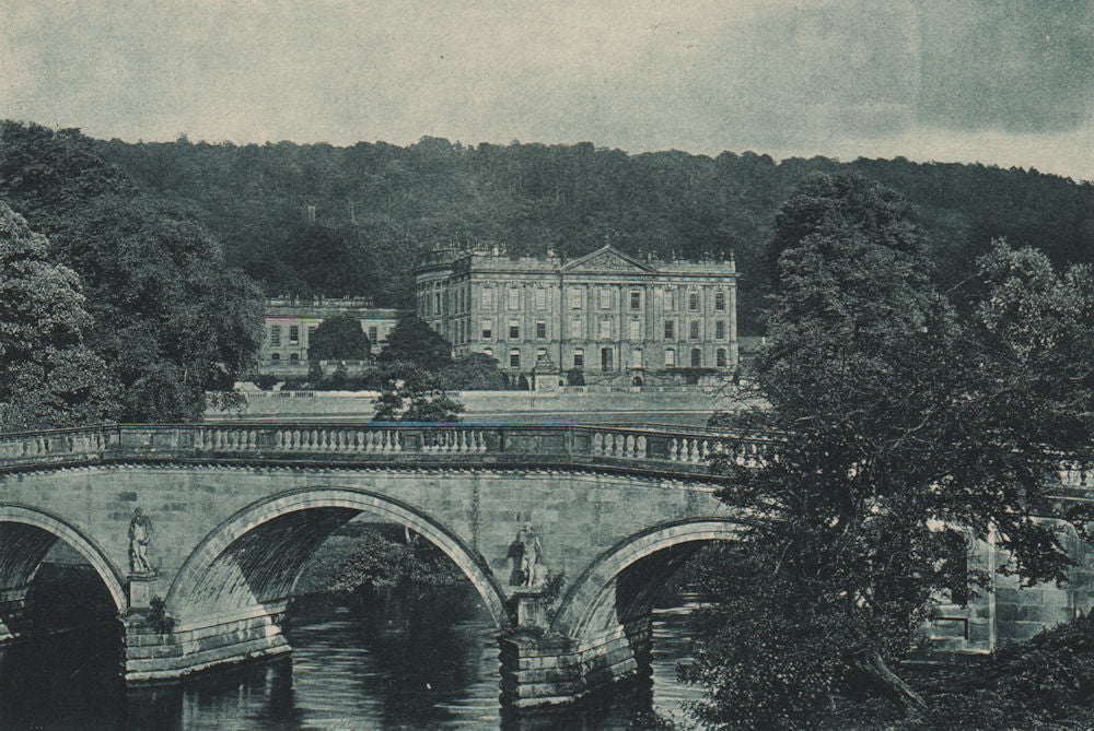 DERBYSHIRE. Chatsworth 1893 old antique vintage print picture
